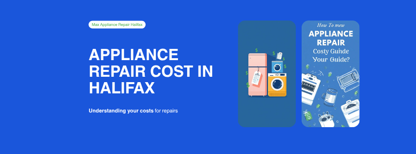 Illustrated appliances with dollar signs showing repair costs in Halifax