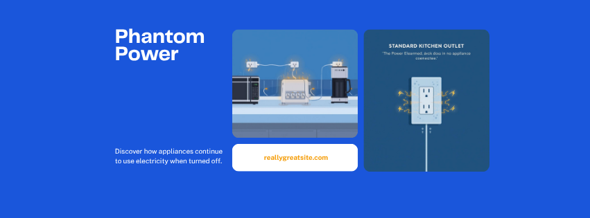 Illustrated kitchen appliances using phantom power when turned off