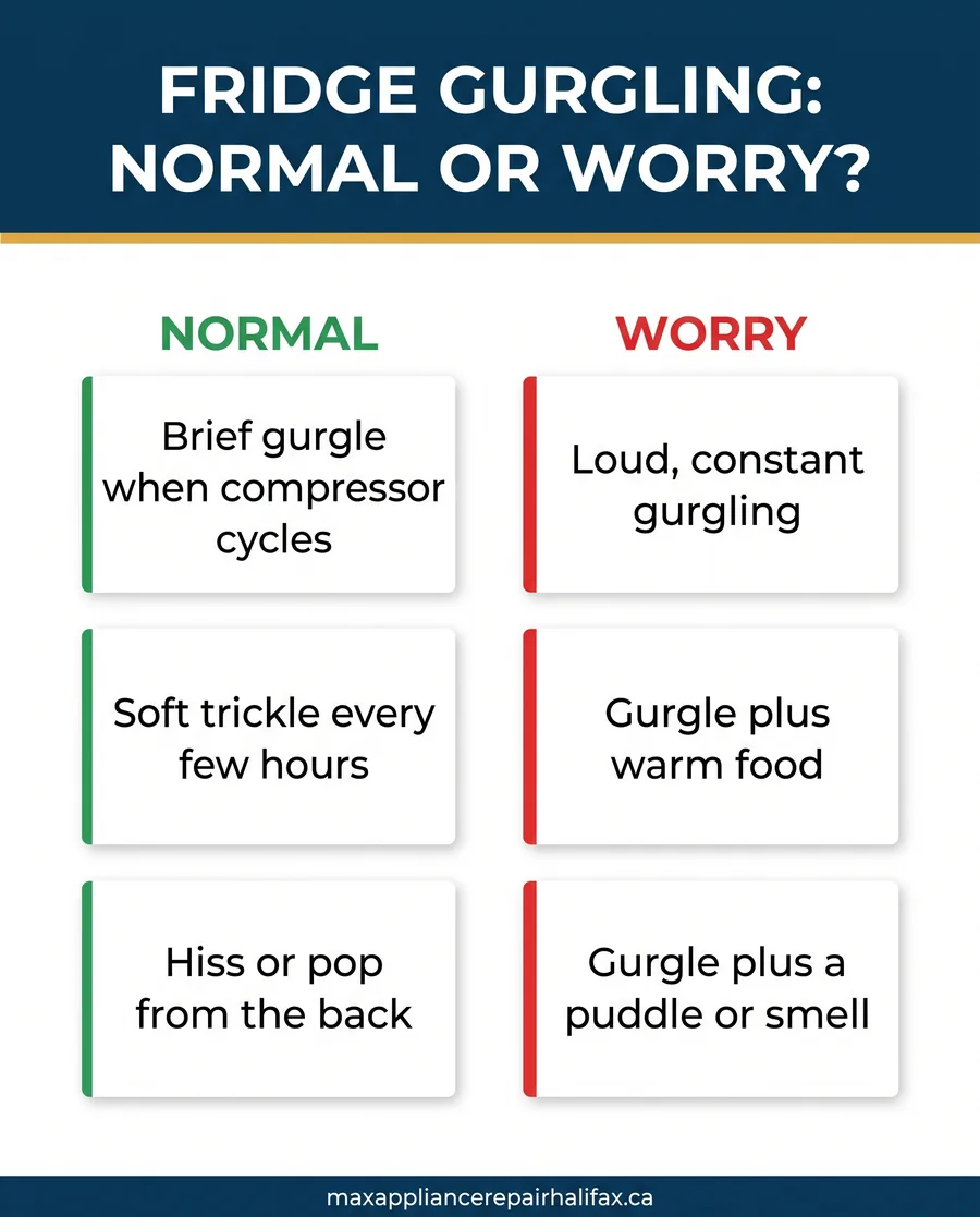 fridge making gurgling noise normal infographic