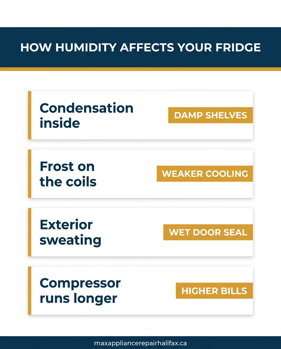 how humidity affects refrigerators infographic