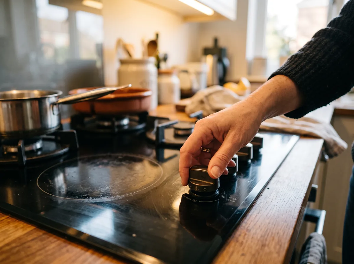 Testing the controls on a glass cooktop